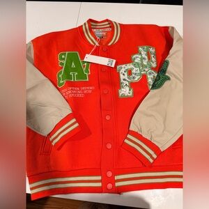 Plus eighteen orange college jacket/ silence the mind size Small nwt